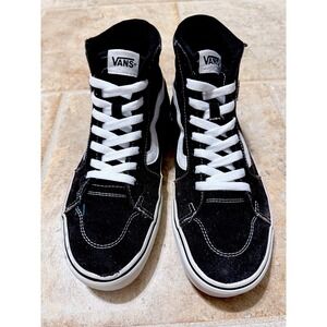 Vans Sk8-Hi High Top Sneakers Black White Womens 9 Skate Shoes Sanitized